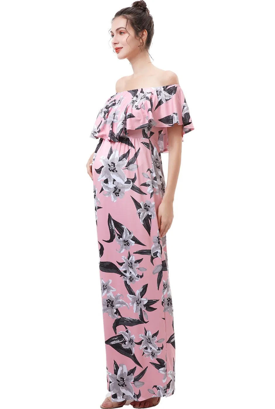 Kimi   Kai Maternity "Clara" Nursing Floral Print Maxi Dress