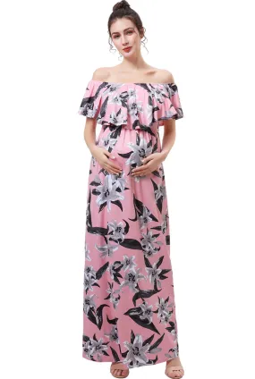 Kimi   Kai Maternity "Clara" Nursing Floral Print Maxi Dress