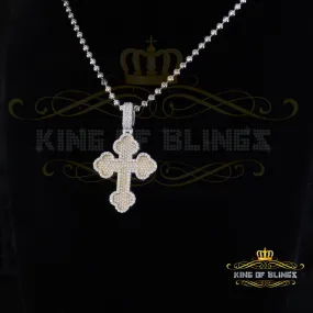 King Of Bling's 925 Sterling White Silver 2.50ct VVS D Clr.Moissanite Cross Pendant Men/ Women.