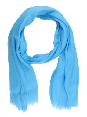 Kiton Linen Scarf Solid Aqua Blue - Luxury Shawl SALE