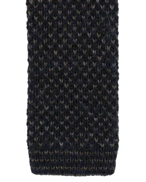 Kiton Square End Knitted Tie Black Taupe Design SALE