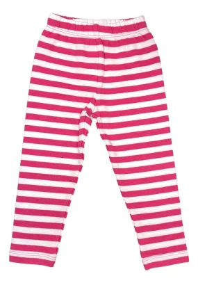 Knit Striped Leggings - Hot Pink