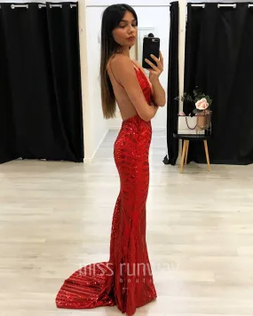 Kourtney Sequin Gown - Red [SAMPLE]