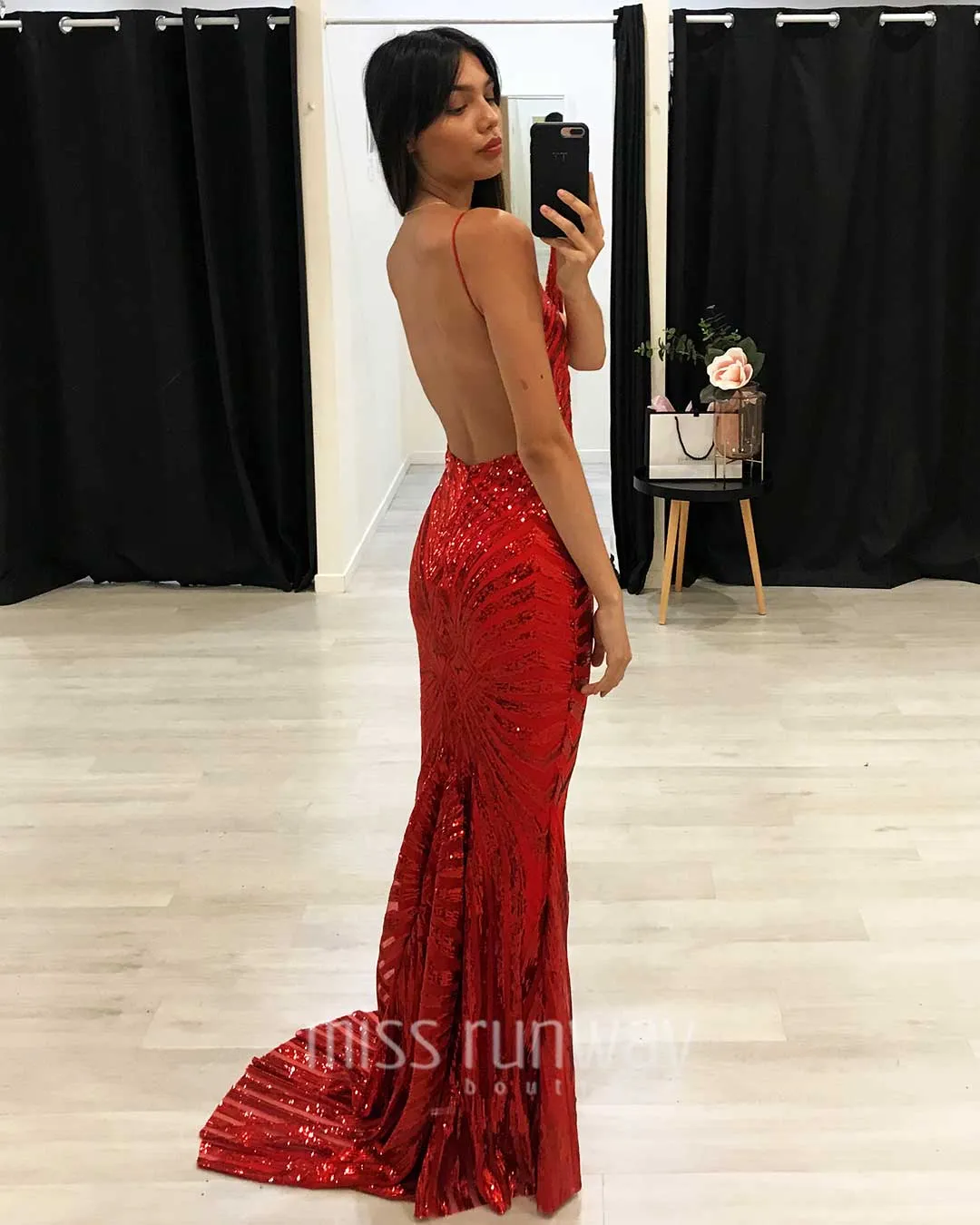 Kourtney Sequin Gown - Red [SAMPLE]