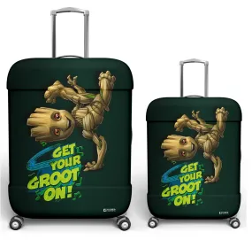 Kuber Industries Marvel I Am Groot Luggage Cover | Polyester Travel Suitcase Cover | Washable | Stretchable Suitcase Cover | 18-22 Inch-Small | 26-30 Inch-Large | Pack of 2 | Green