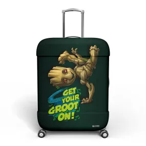 Kuber Industries Marvel I Am Groot Luggage Cover | Polyester Travel Suitcase Cover | Washable | Stretchable Suitcase Protector | 22-26 Inch | Medium | Green