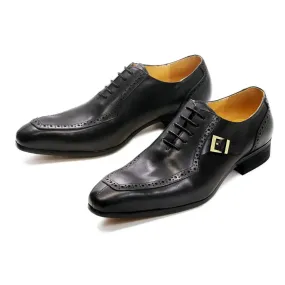 La Fibbia - Men's Luxury single buckle leather oxford dress shoes