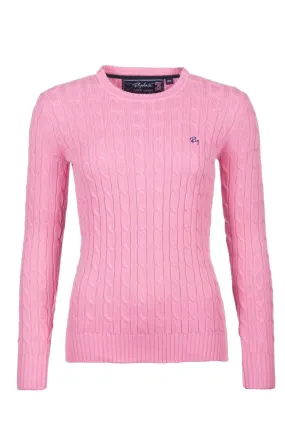 Ladies Crew Neck Cable Knit Jumper