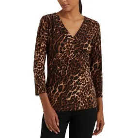 Lauren Ralph Lauren Ocelot-Print Stretch Jersey Top