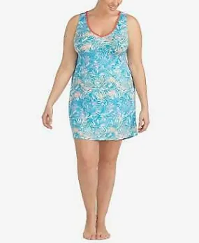 Layla Plus Size Printed Empire-Waist Short Chemise, Size 3X