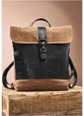 Leather & Canvas Convertible Backpack