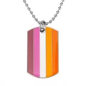 Lesbian Pride Dog Tag Necklace