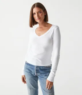 LOGAN LONG SLEEVE RIB V-NECK