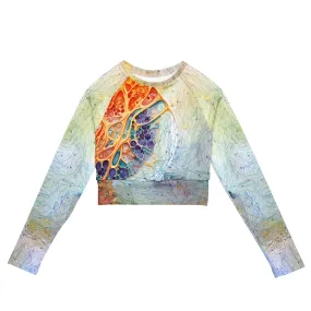 Long-Sleeve Crop Top Cytoplasmatic Surface