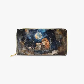 Long Type Zipper Purse, Lions, awd-549