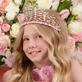 Love & Faith Pearl Girls Pink Princess Crown