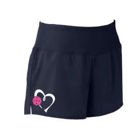 Love Pickleball Heart (Pink) | Women's Pickleball Shorts