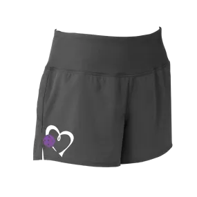 Love Pickleball Heart (Purple) | Women's Pickleball Shorts