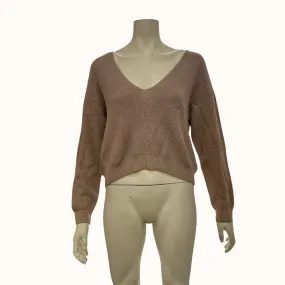 Lulus Feel It Still Taupe Knit Sweater, Size Small