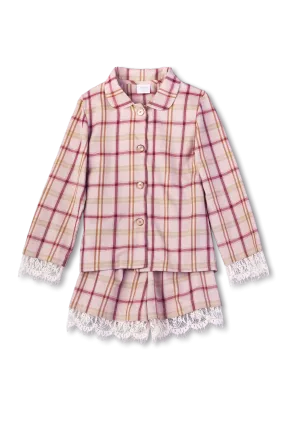 MADELINE - CHILDREN'S PYJAMA SET IN PINK TARTAN