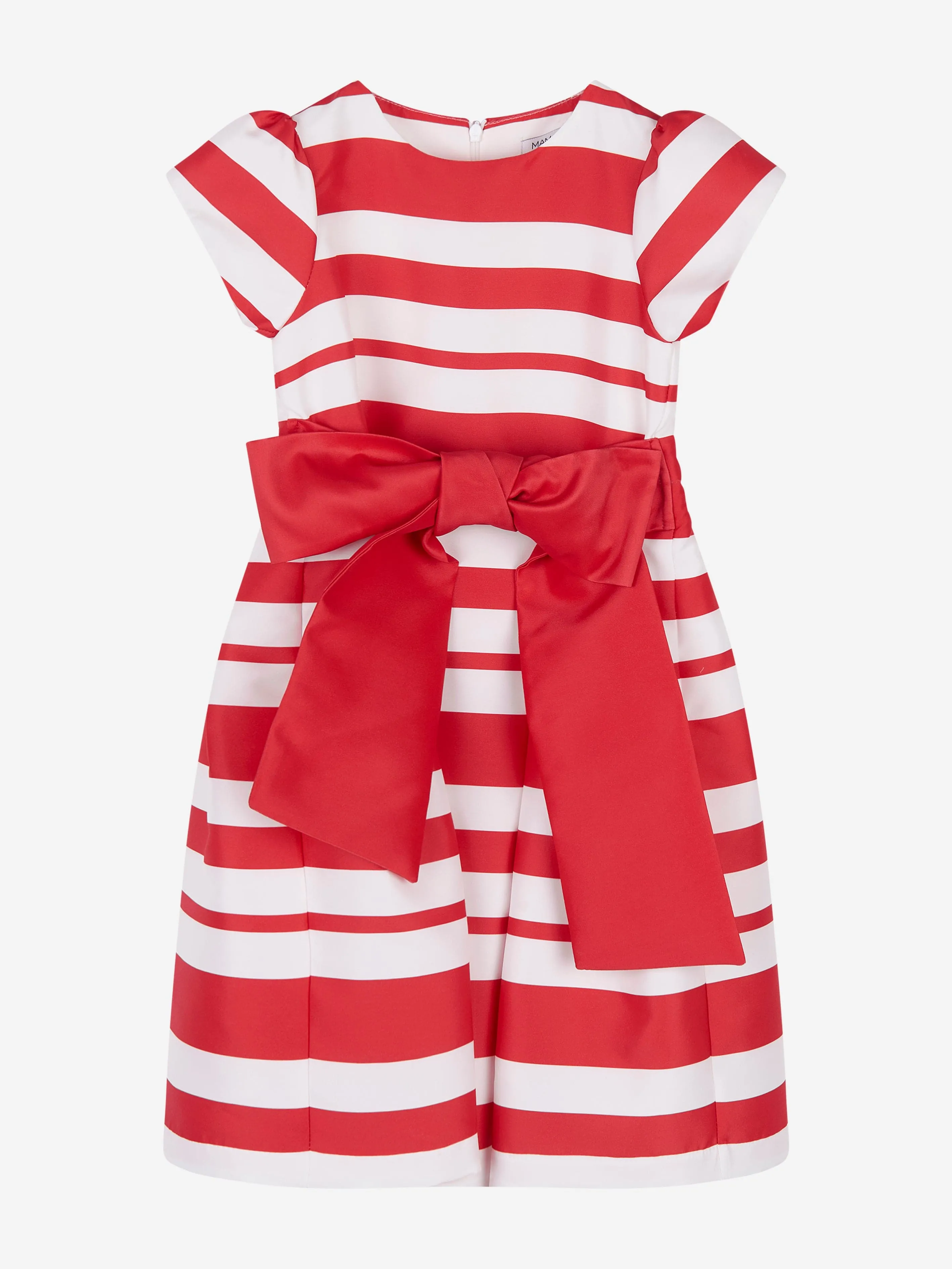 Mama Luma Girls Striped Classic Dress in Red