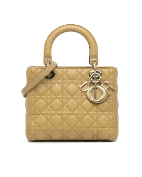 Medium Quilted Lambskin Leather Tote with Detachable Strap