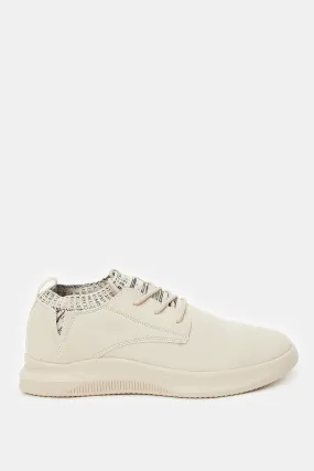 Men Beige Lace Up Derby