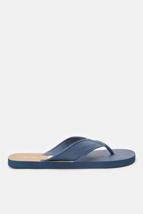 Men Blue Toe Post Flip Flops