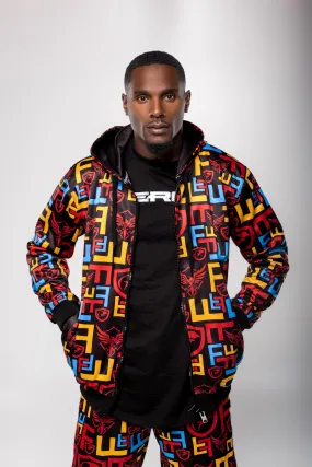 Men Colorful Fleece Zip Hoodie