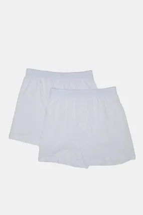 Men White Boxers Brief Set (Pack of 2)