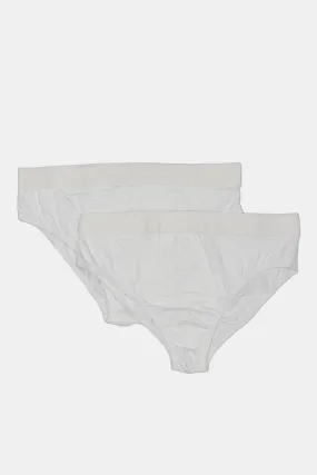 Men White Brief Set (Pack of 2)