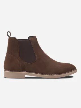 Men's Brown Suede Smart Casual Chelsea Boots (IX3037)