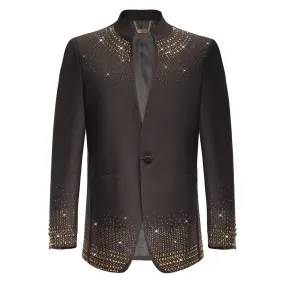 Men's Crystal Blazer European Fashion Mandarin Collar | SB410