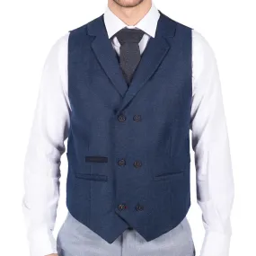 Mens Herringbone Tweed Gatsby Blinders Classic Double Breasted Waistcoat