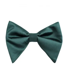 Men's Hunter Green Satin Tear Drop Butterfly Bowtie with Hanky