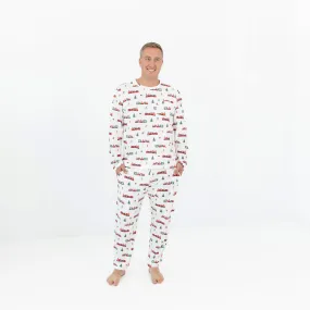 Men's Jogger Set in Holiday Train