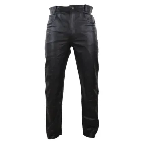 Mens Real Leather Jeans Hide Trousers Biker Racing Classic