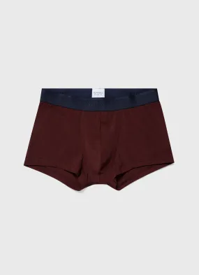 Men's Stretch Cotton Trunks in Maroon