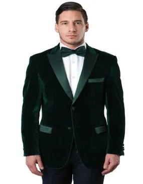 Men's Two Button Velvet Tuxedo Hunter Green Dinner Jacket