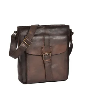 Mens Vintage Leather Small Organiser Bag HOL3799 Brown