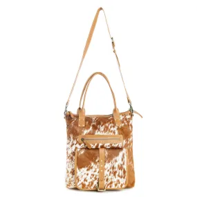 Mesa Maverick Tote Bag in Brown & White