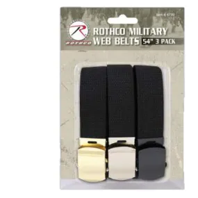 Military Web Belts In 3 Pack