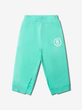 MM6 Maison Margiela Kids Logo Joggers In Aquamarine