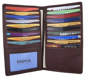 Moga Genuine Leather Men's Deluxe Bifold Multi Credit Card Case ID Wallet