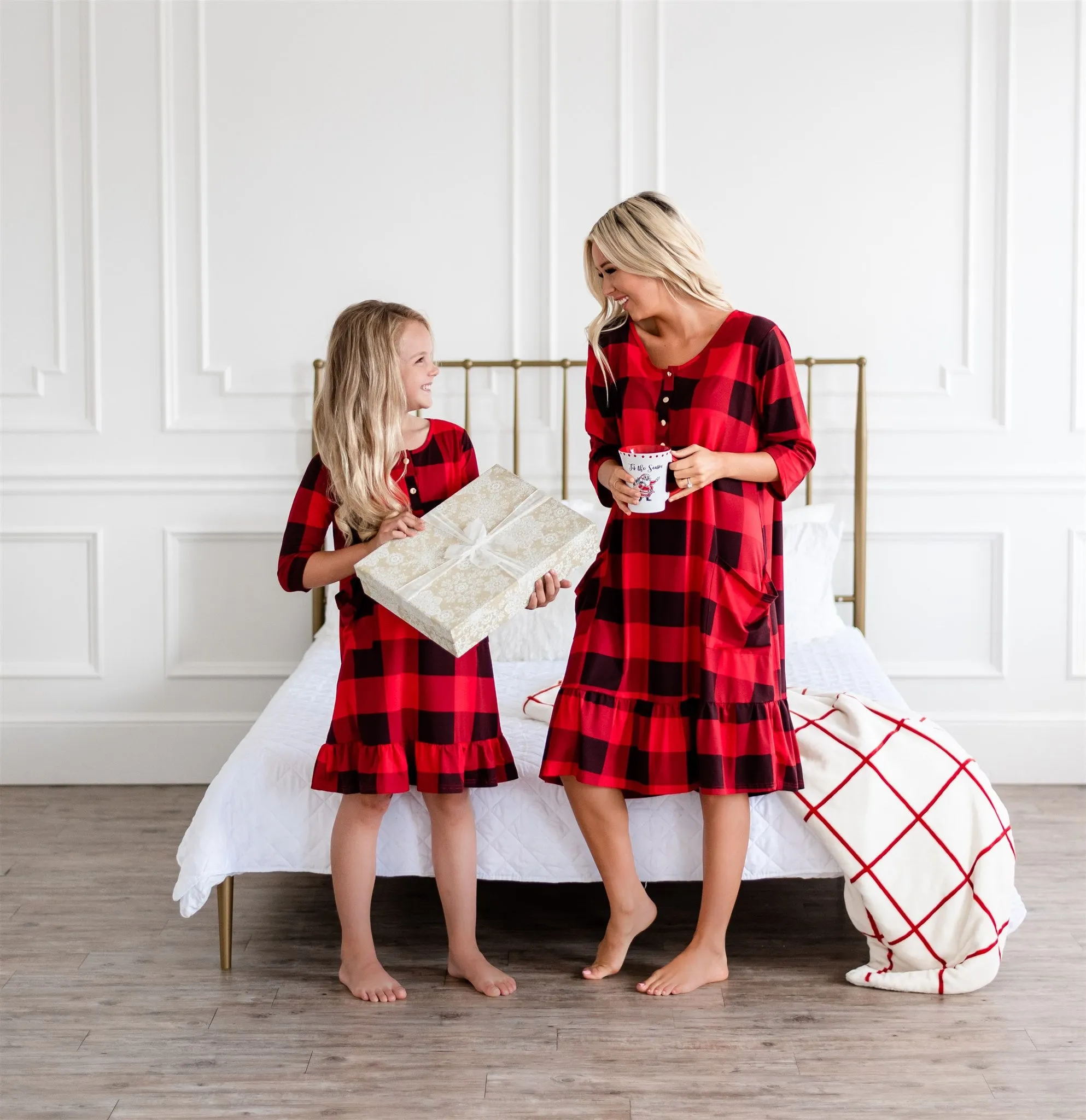 Mommy and Me Holiday House Dress: Women's Buffalo Plaid