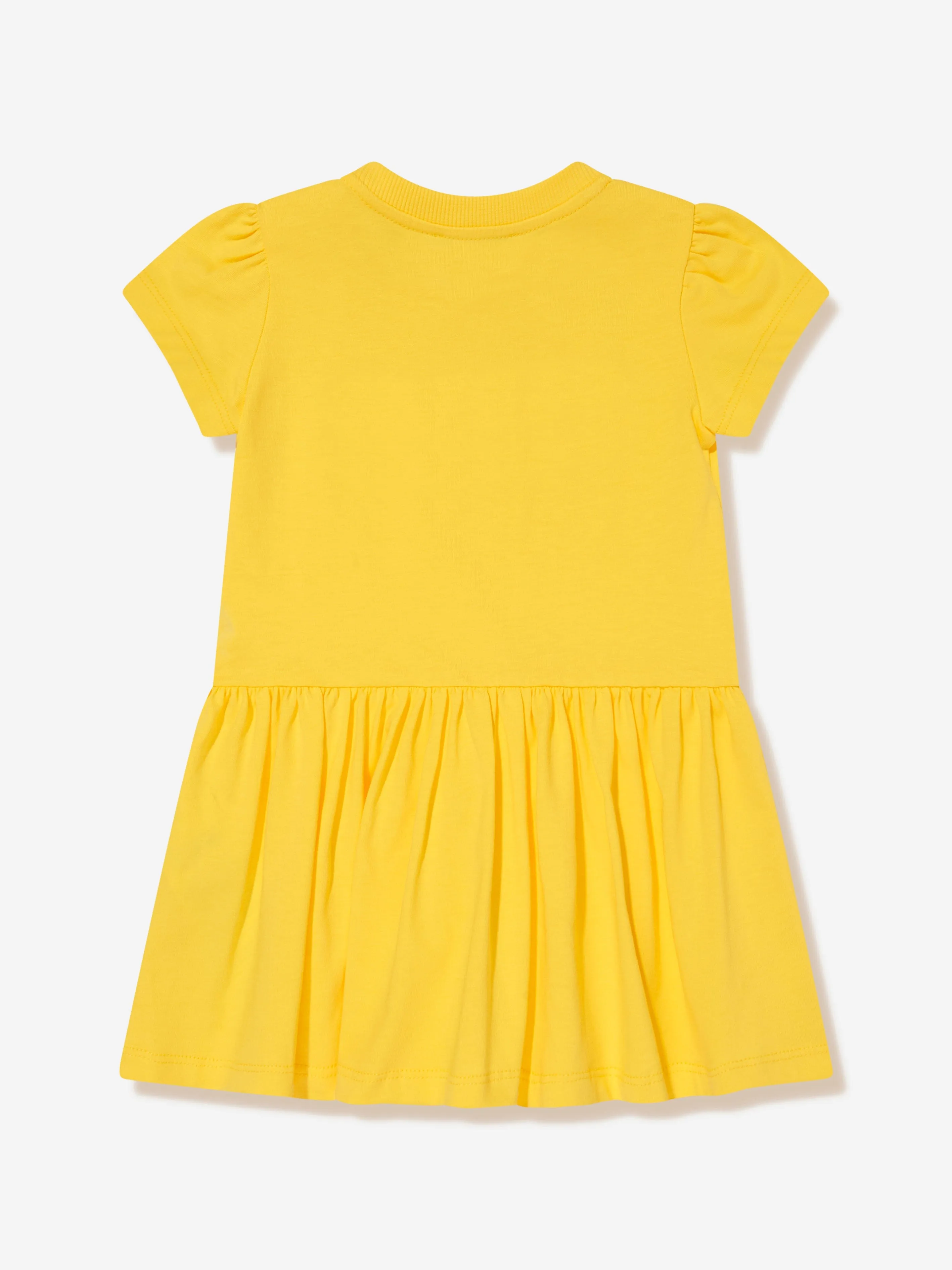 Moschino Baby Girls Logo Jersey Dress in Yellow