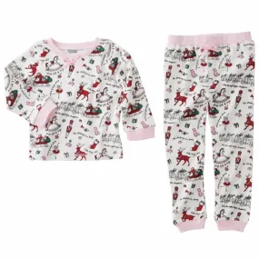 Mud Pie Pink Holiday Print Pyjamas