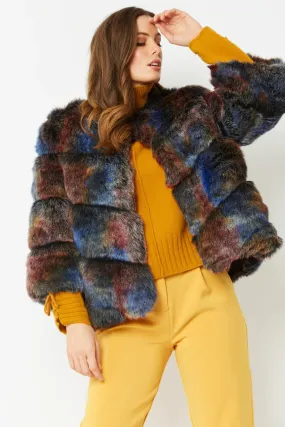 Multicolor Faux Fur Ella Coat