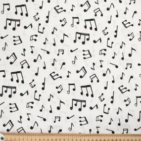 Musical Collection Musical Notes Black on White Cotton Prints