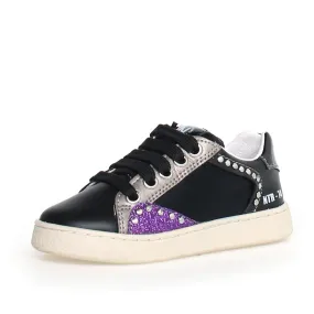 Naturino Girl's Quar Zip Fashion Sneakers - Black/Violet